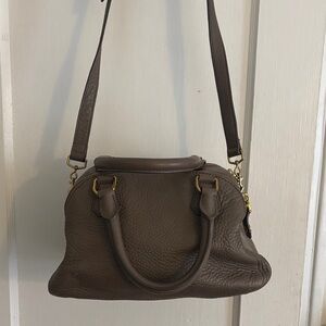 J.Crew Classic Beige Leather Satchel Shoulder Bag